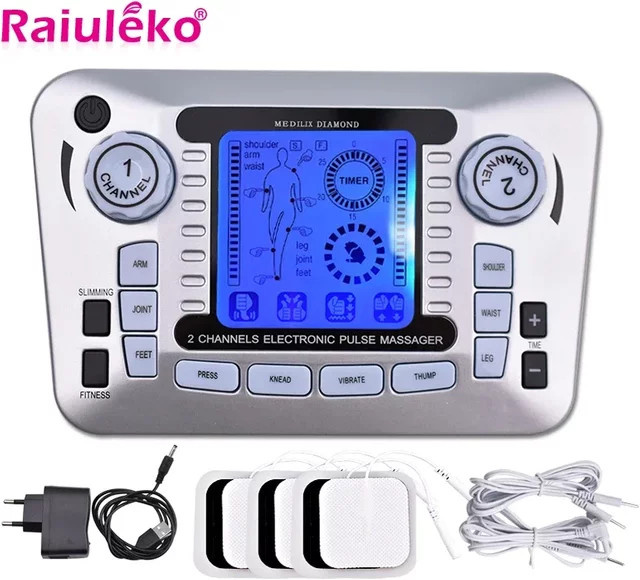 Raiuleko Elektronisches Pulsmassagegerät mit TENS und EMS zur Muskelstimulation und Akupunktur - Bild 1