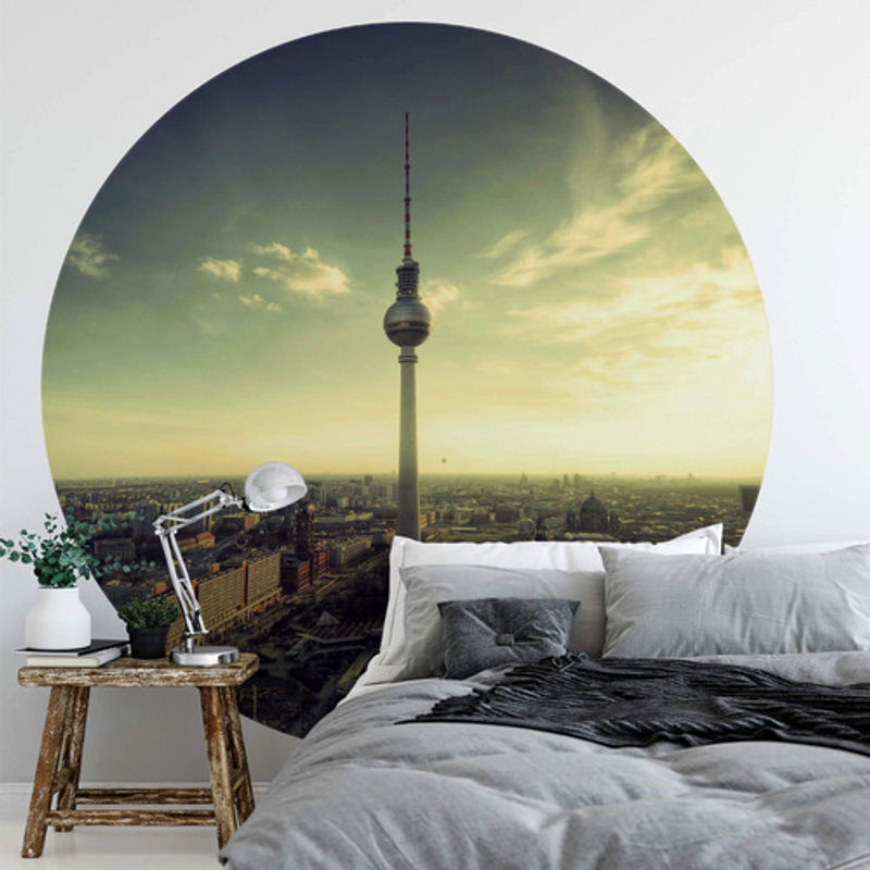 K&L Wall Art Runde Vliestapete Berliner Fernsehturm mehrfarbig matt - Bild 2