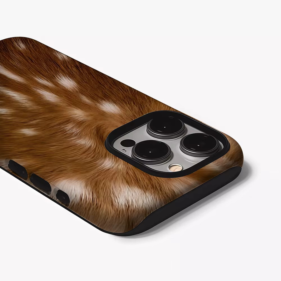 Potdemiel Handyhülle Amber Fur Streak für iPhone 17 16 15 14 13 12 11 Pro Max Plus in Braun mit doppelschichtiger Rückseite - Bild 3