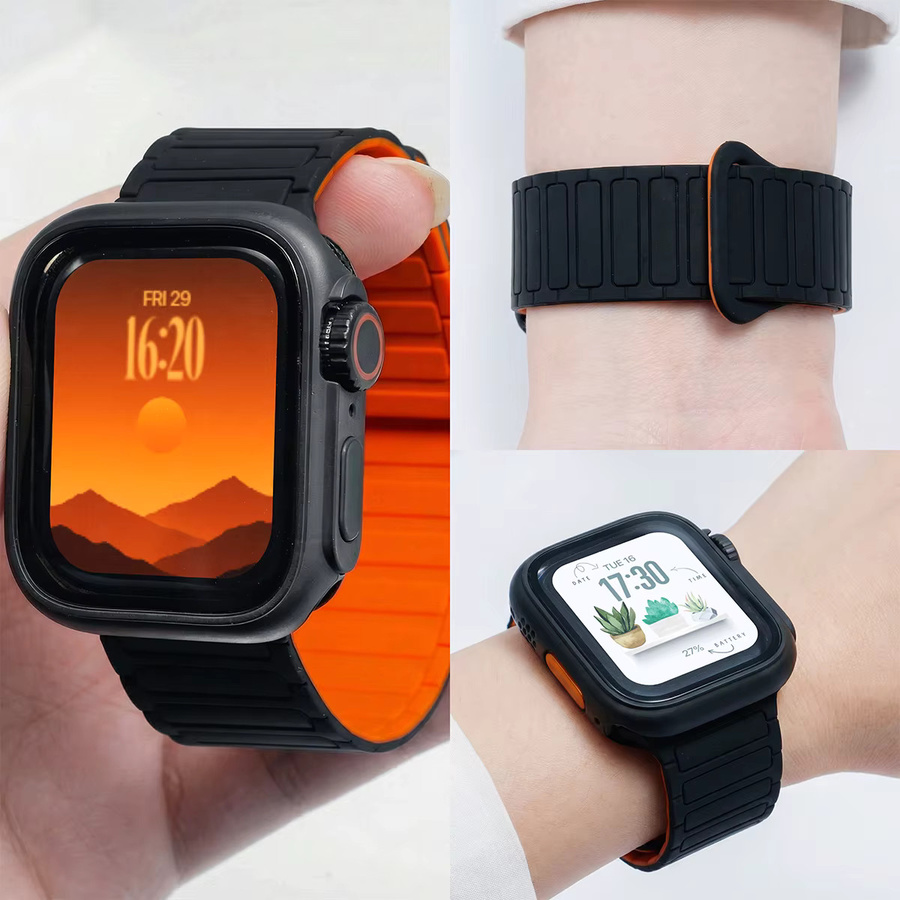CAOWTAN Uhrenarmband Silikon, Schwarz, Unisex - Bild 2