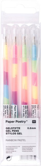 Rico Design Paper Poetry Gelstifte in Regenbogen Pastell, 4 Stück, Multicolour, 0,8 mm - Bild 1