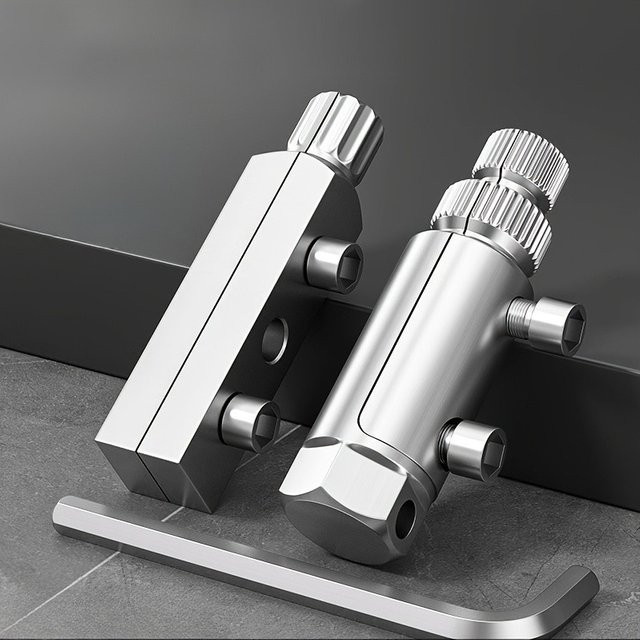 3-teiliges Wasserhahn-Eckventil-Trennentferner Set in Chrom Silber für die Rohrleitungswartung - Bild 1