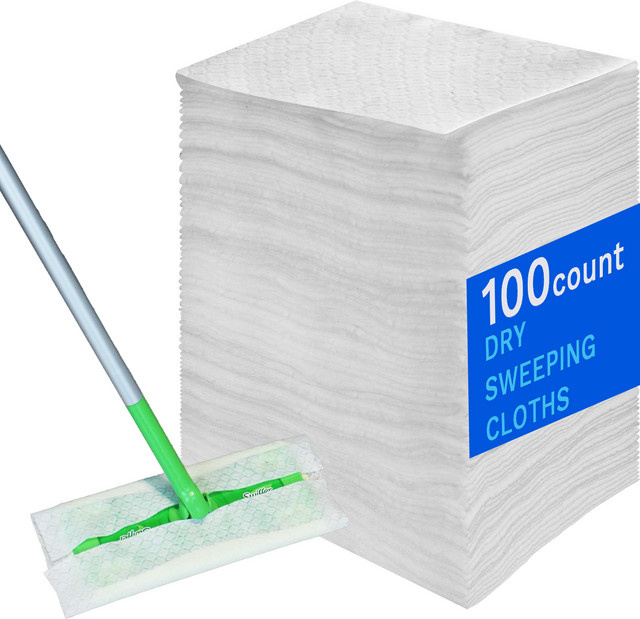JINYU DOME 100 Stück Einweg-Elektrostatische Staubwischpads in Weiß für Nass- und Trockenreinigung, B/H: 22,35 x 30,48 cm - Bild 1