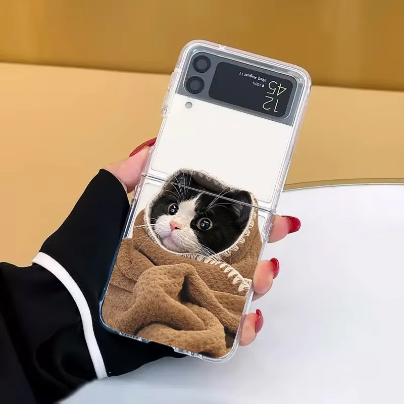 Transparente Handyhülle mit niedlichem Tier-Cartoon-Design für Samsung Galaxy Z Flip7, Z Flip5, Z Flip4 und Z Flip3 - Bild 3