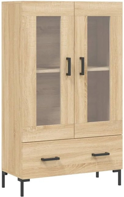 vidaXL Highboard Sonoma-Eiche mit Glastüren, Farbe Braun, B/T/H: 69,5 x 31 x 115 cm - Bild 1