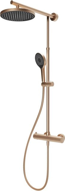 Schulte DuschMaster Rain Classic Duschsystem in Gold mit Kopfbrause und Handbrause, Wandmontage, B/T/H: 29,6 x 6,5 x 155,4 cm - Bild 1