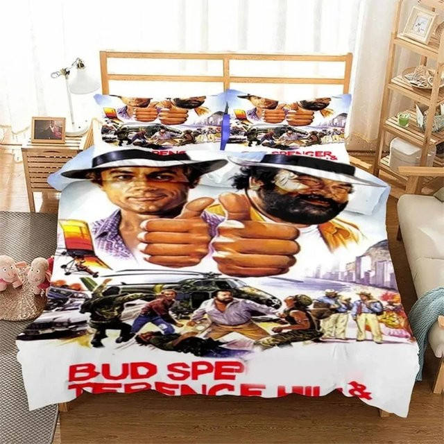Yiran Home Bettwäscheset Filmstar Bud Spencer und Terence Hill mit 3D-Druck, Mehrfarbig, B/T: 228 x 228 cm - Bild 1