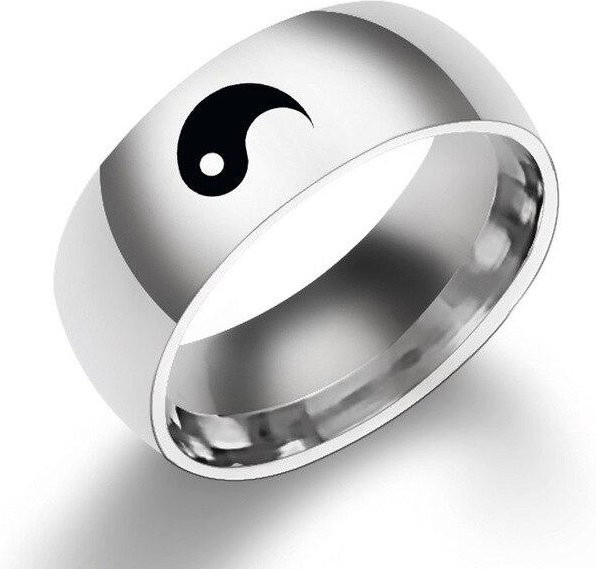 YIRAN Jewelry Ringe, Yin-Yang-Motiv, Kupfer, Weiß, Unisex - Bild 1
