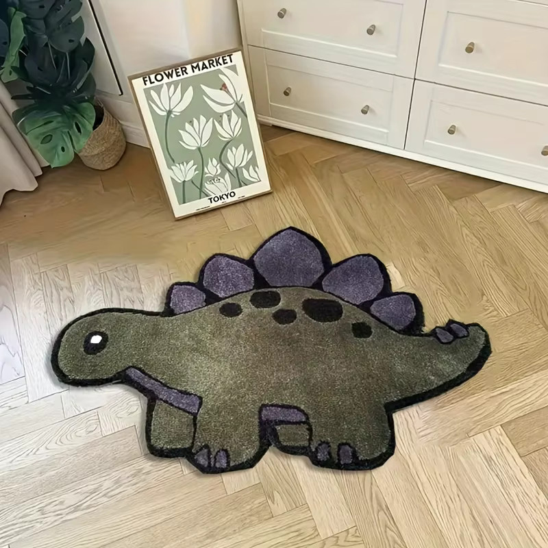 VIKAMA Cartoon-Dinosaurier-Teppich mit Kinder-Motiv, rutschfest und mehrfarbig, ideal für Wohnzimmer und Schlafzimmer - Bild 2