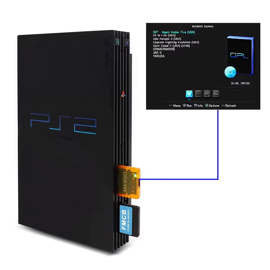 Apexneer OPL 1.2.0 V1.966 FMCB MX4SIO SIO2SD TF/SD-Kartenadapter für PS2 Fat Spielkonsole - Bild 2