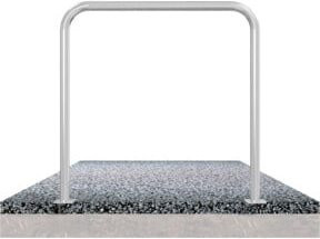 Schake Abweisebügel aus Stahlrohr in Silber, Breite: 200 cm, Höhe: 100 cm, zum Aufdübeln - Bild 1