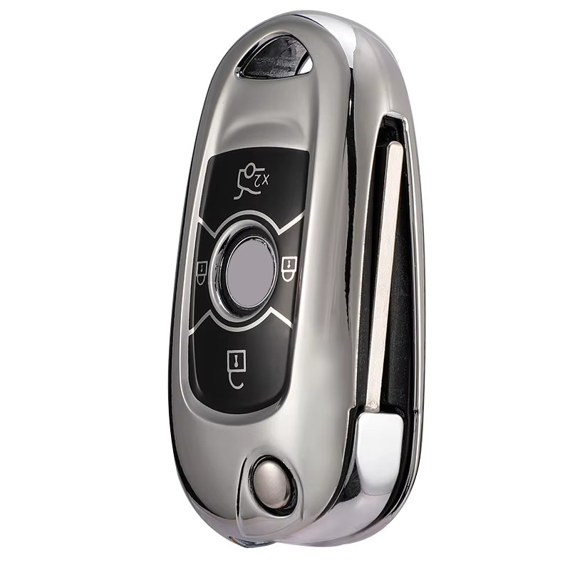JAMEO AUTO TPU Auto Flip Schlüssel Schutzhülle für Opel Vauxhall Astra K Corsa E und Buick Verano Encore GX GL6, Farbe: Silber - Bild 3