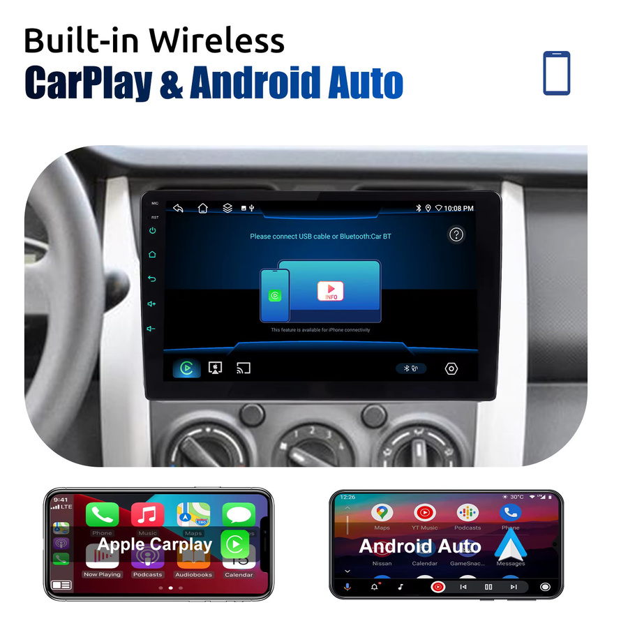 ESSGOO Android 15 Autoradio mit 9 Zoll Display, 8+256GB, Kabelloses CarPlay, Android Auto, 4G LTE, GPS, WiFi und Bluetooth, Schwarz - Bild 3
