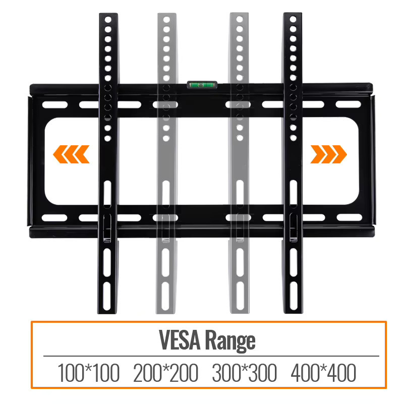 BEISHI Universelle TV-Wandhalterung für LED- und Plasma-Fernseher von 26 bis 55 Zoll, Farbe: Schwarz, VESA bis 400 x 400 mm, Tragfähigkeit bis 88 Pfund - Bild 3