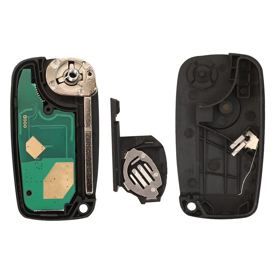 Jingyuqin 433MHz PCF7946 ID46 Chip Autoschlüssel Fernbedienung mit 2 oder 3 Tasten für Fiat Fiorino 500 Doblo Grande Punto Evo Qubo in Schwarz - Bild 5