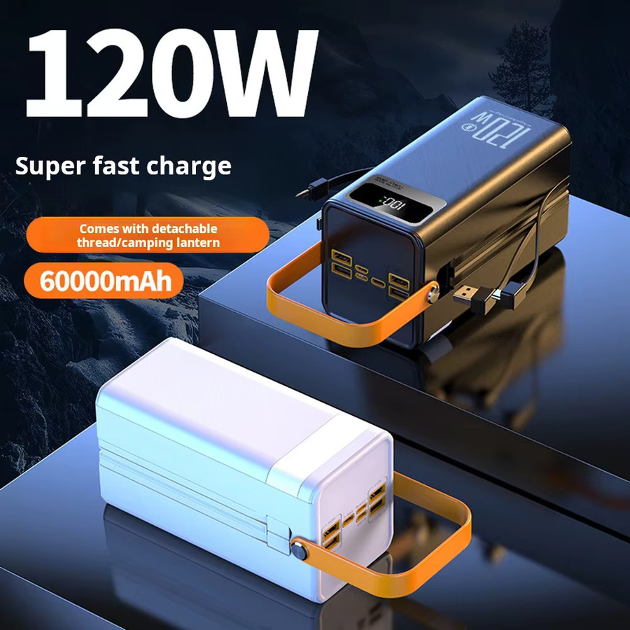 Koonenda Tragbare Powerbank 30000 mAh mit 120 W Schnellladefunktion und LED-Ladegerät in Schwarz - Bild 2