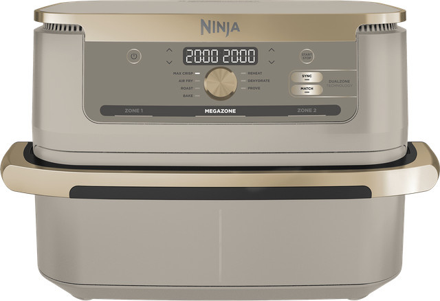 SharkNinja Foodi FlexDrawer Heißluftfritteuse Dual Zone mit MegaZone Funktion in Beige AF500EUSD - Bild 1