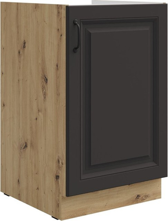 Spülenschrank Stilo Küchenzeile in Grau und Eiche Artisan mit matten Türen, Breite: 50 cm