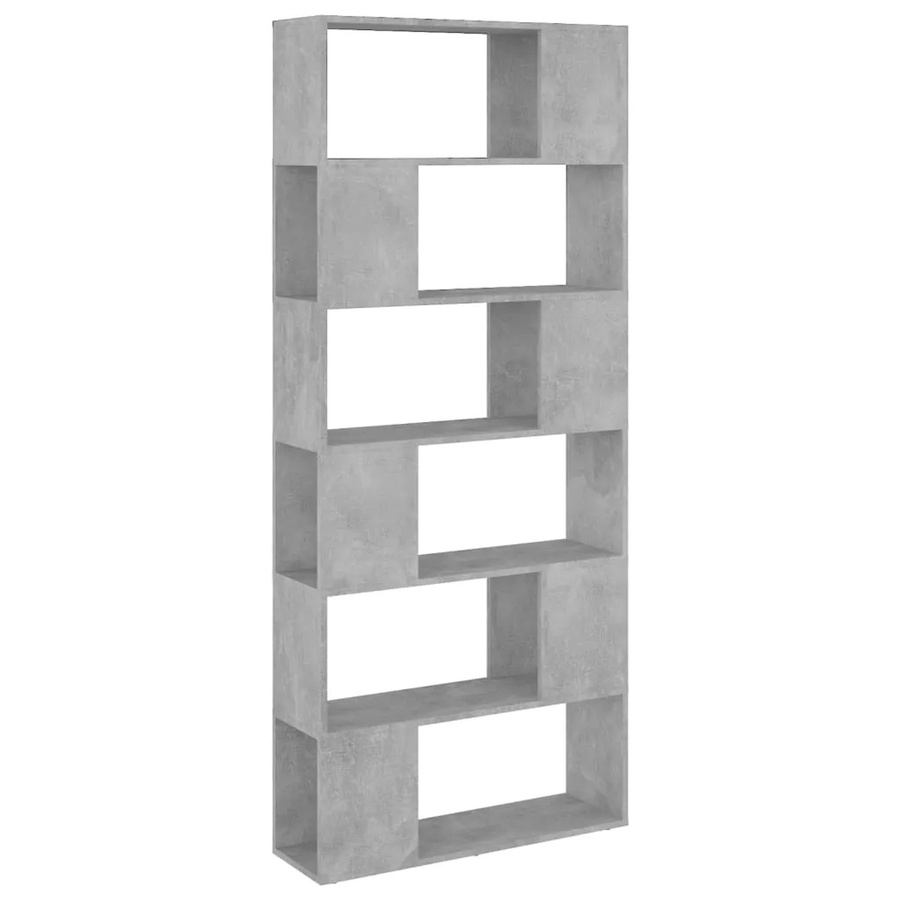 vidaXL Bücherregal Raumteiler in Betongrau aus MDF, B/T/H: 80 x 24 x 186 cm - Bild 2