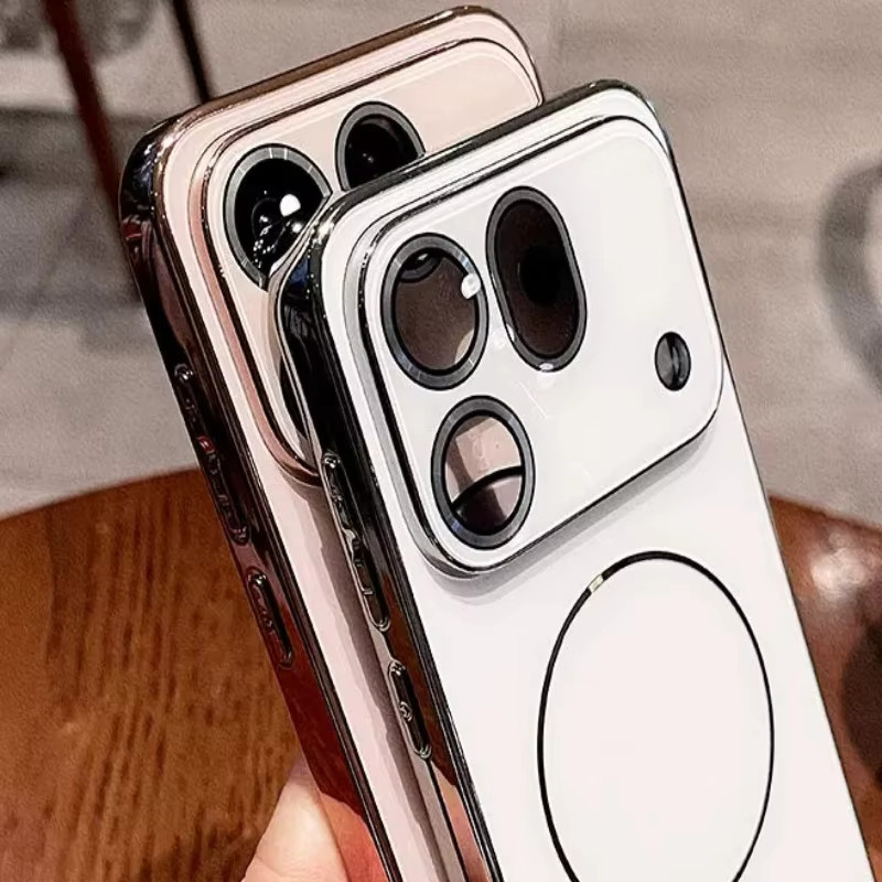 Luxuriöse magnetische Handyhülle mit Laser-Glanz für OPPO Find X9 Ultra X9S Pro X8S Plus X8 Pro in Gold oder Weiß mit Kamera-Schutzfolie und stoßfester Abdeckung - Bild 3