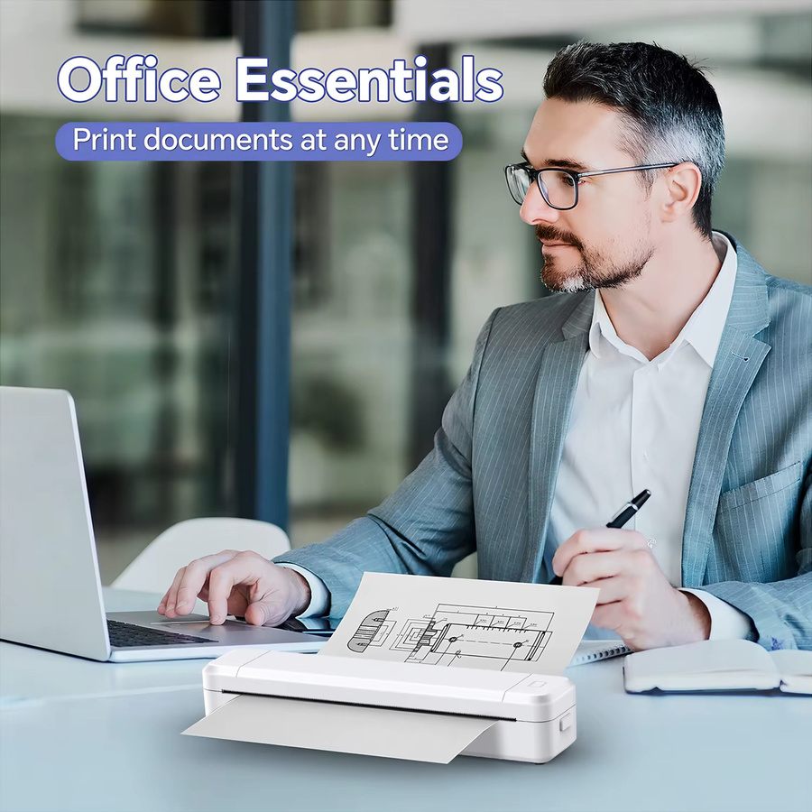 Marklife X8 Tragbarer Thermodrucker Weiß, Kabelloser A4 Tintenloser Mobiler Drucker für iOS, Android und Laptop - Bild 4