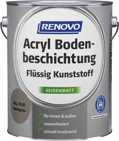 RENOVO Bodenbeschichtung wasserbasiert in Grau mit satin-mattem Finish - Bild 1