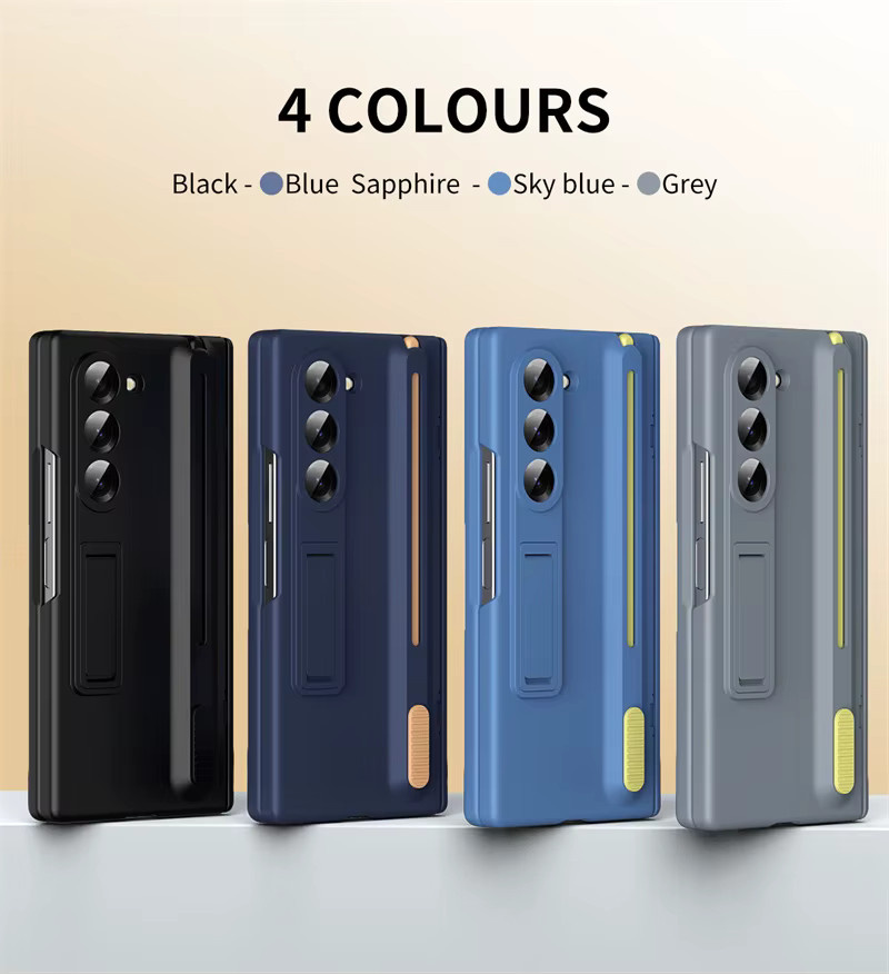 Luxus Scharnierschutz Hülle für Samsung Galaxy Z Fold 8 Ultra Z Fold 8 7 6 5 4 mit Stylus und Ständer in Blau - Bild 4