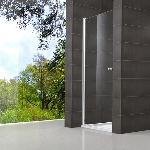 WELLWATER Smart Drehtür aus Glas in Silber und Transparent, B: 80 cm, H: 195 cm - Bild 1