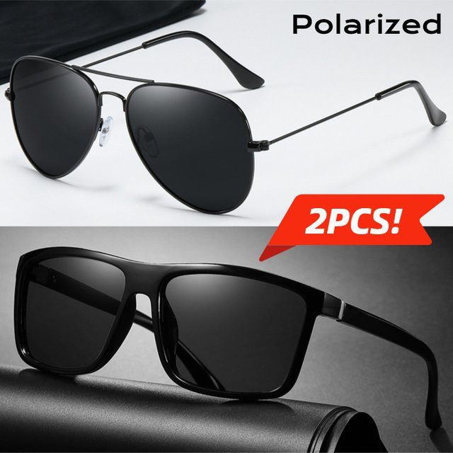 Rexxar Sonnenbrille Aviator, Vollrand, Metall, Schwarz, Unisex, polarisiert - Bild 1