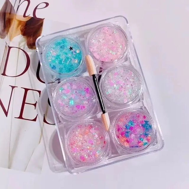 dawndesslo Glitter Gel, 6er Set, Schimmernd, Unisex - Bild 1