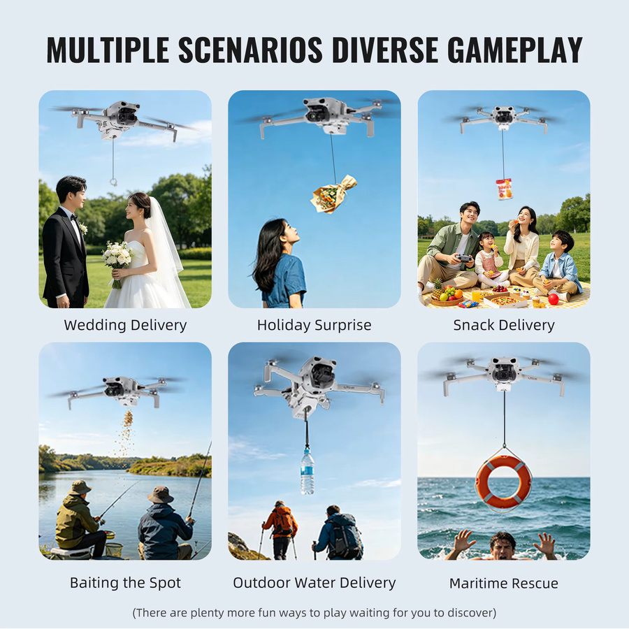 DJI Airdrop-Gerät für Lito 1 und X1 mit Schnellverschluss-System in Weiß für bis zu 70g Nutzlast - Bild 2