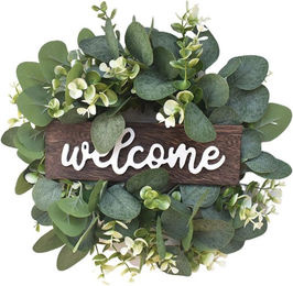 CosyHome Künstliche Blätter-Kranz Dekoration in Grün für Hochzeit und Frühling - Bild 1