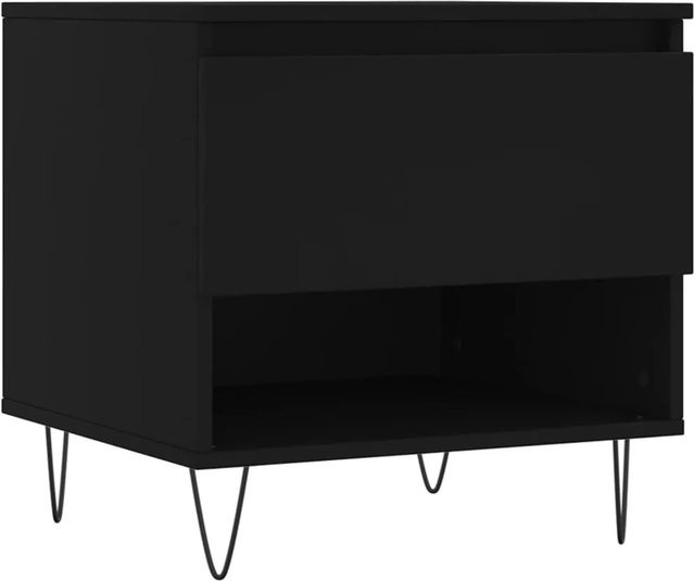 vidaXL Couchtisch modern in Schwarz aus Holzwerkstoff und Metall, B/T/H: 50 x 46 x 50 cm - Bild 1