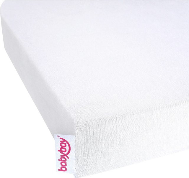 babybay Jersey Spannbetttuch Deluxe mit Sternen in Weiß für Beistellbetten und Boxspringbetten - Bild 1