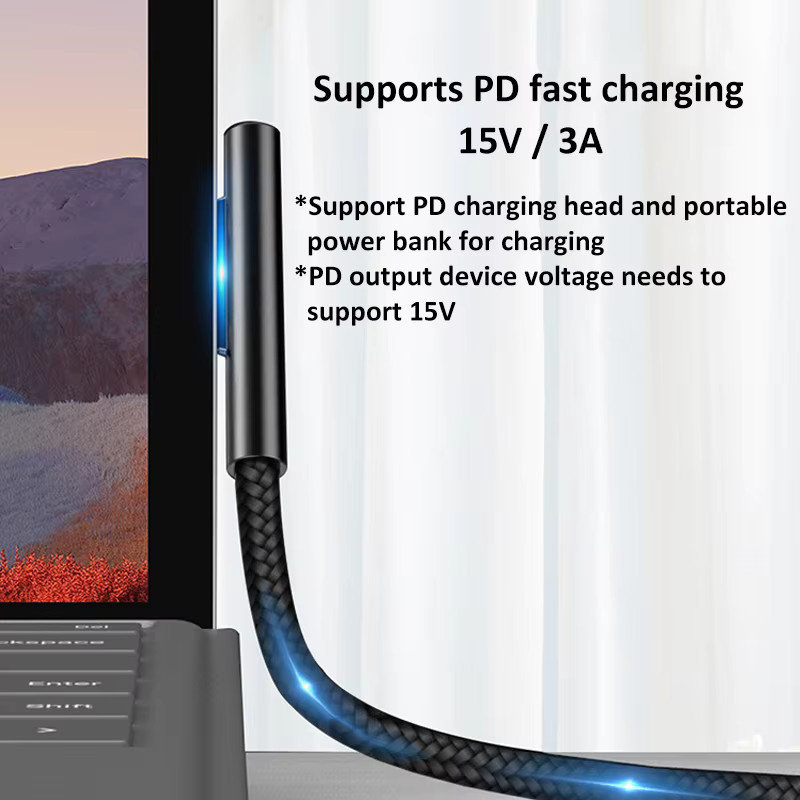 RGEEK USB C PD Netzteil Ladegerät Adapter für Microsoft Surface Pro 8/7/6/5/4/3 und Surface Book 3/2/1 in Schwarz, 15V 3A - Bild 4