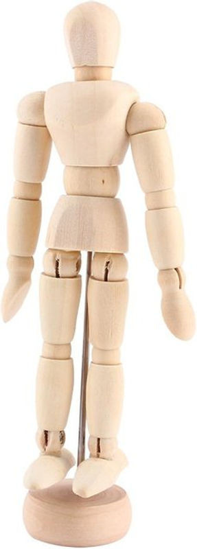 Igeteck Bewegliche Holzfigur Männliche Gliederpuppe als Modell für Kunst und Dekoration in Braun und Beige - Bild 1
