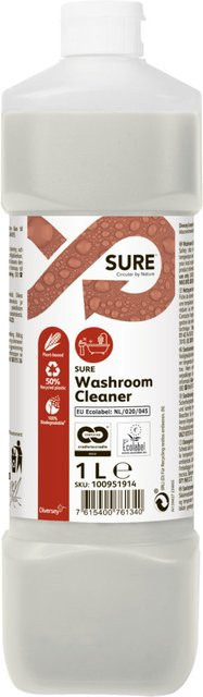 Diversey SURE Washroom Cleaner Konzentrierter neutraler Sanitärreiniger transparent 1 l 6er Pack - Bild 1
