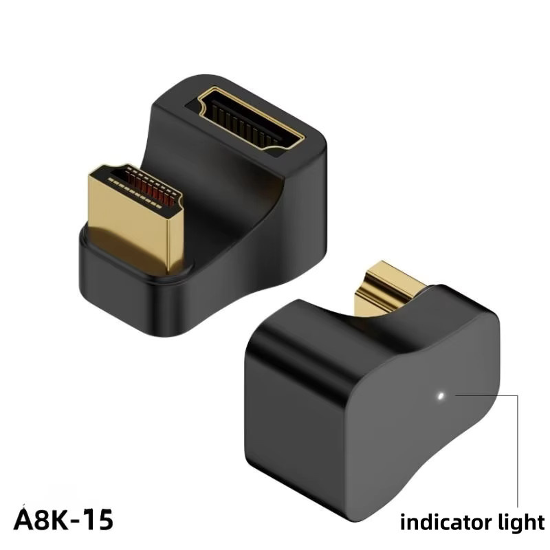 Fengyidz HDMI 2.1 Adapter in Schwarz mit 360 Grad abgewinkeltem U-förmigem Stecker für UHD 8K@60Hz HDTV, PS5 und Laptop - Bild 2