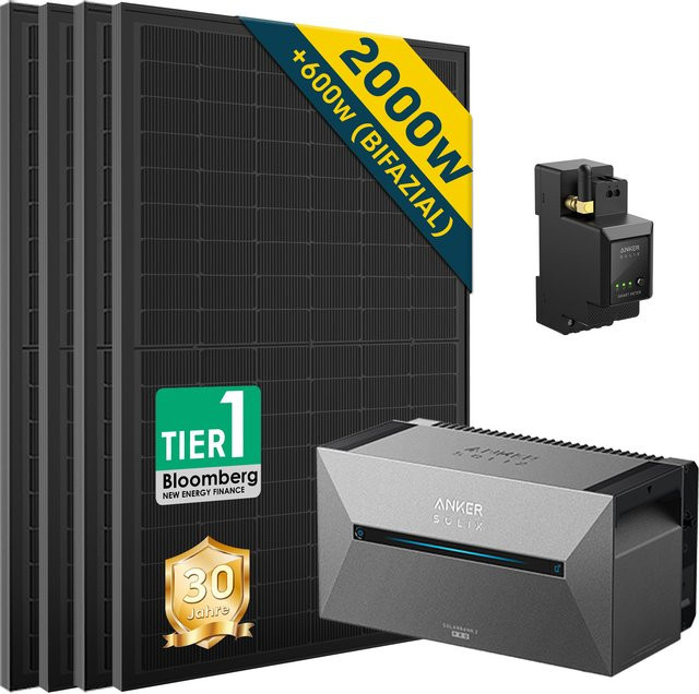 Anker SOLIX Solarbank E1600 Pro 2 Balkonkraftwerk mit 1,6 kWh Speicher und 2000W Wechselrichter All-in-One Stromspeicher - Bild 1
