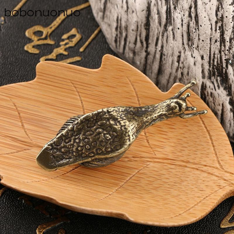 Yiran Furniture Schnecke als kleine Vintage Ornament-Figur aus Messing in Gold für die Tischdekoration - Bild 3