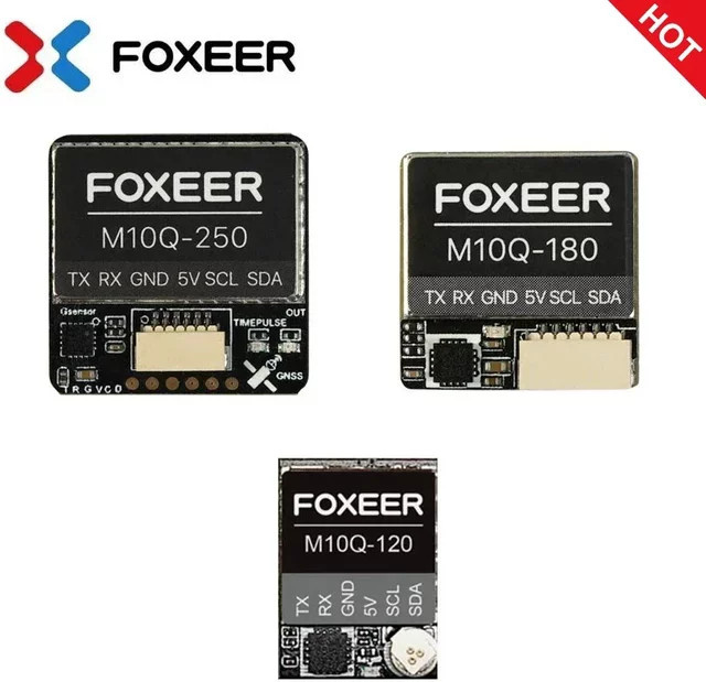 Foxeer M10Q GPS FPV Modul mit integriertem QMC5883 Kompass und Keramikantenne für RC Flugzeuge und Drohnen, Schwarz - Bild 1