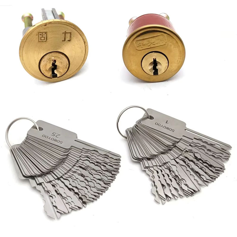 SOWOYOO 48-in-1 Schlosserwerkzeug-Set in Silber für Stierkopf-, S-Nut- und Wortschlösser - Bild 2