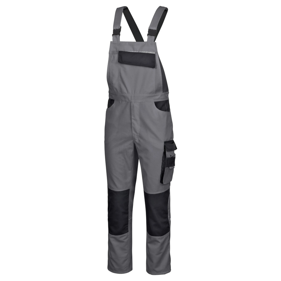 Safety&More Latzhose Extreme in Grau-Schwarz mit Reflexstreifen, Größe L, aus Poly-Cotton - Bild 2