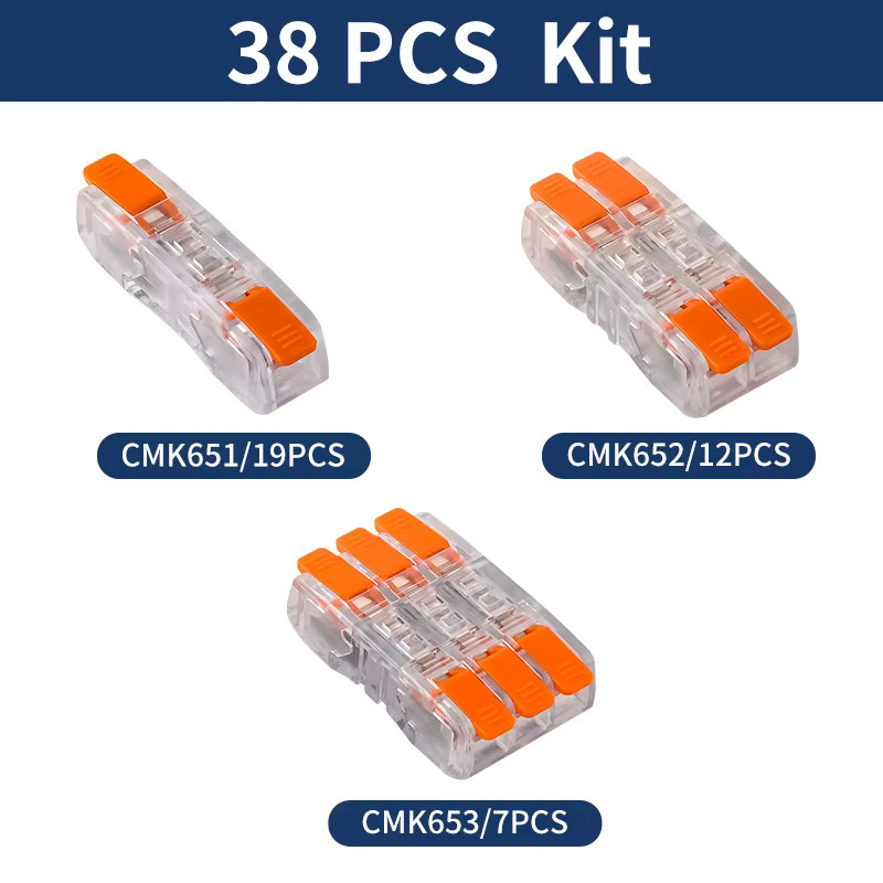 JINH CMK65 Mini Schnelle Terminal Stecker Set mit 38 Stück für kompakte elektrische Push-In Anschlüsse - Bild 2
