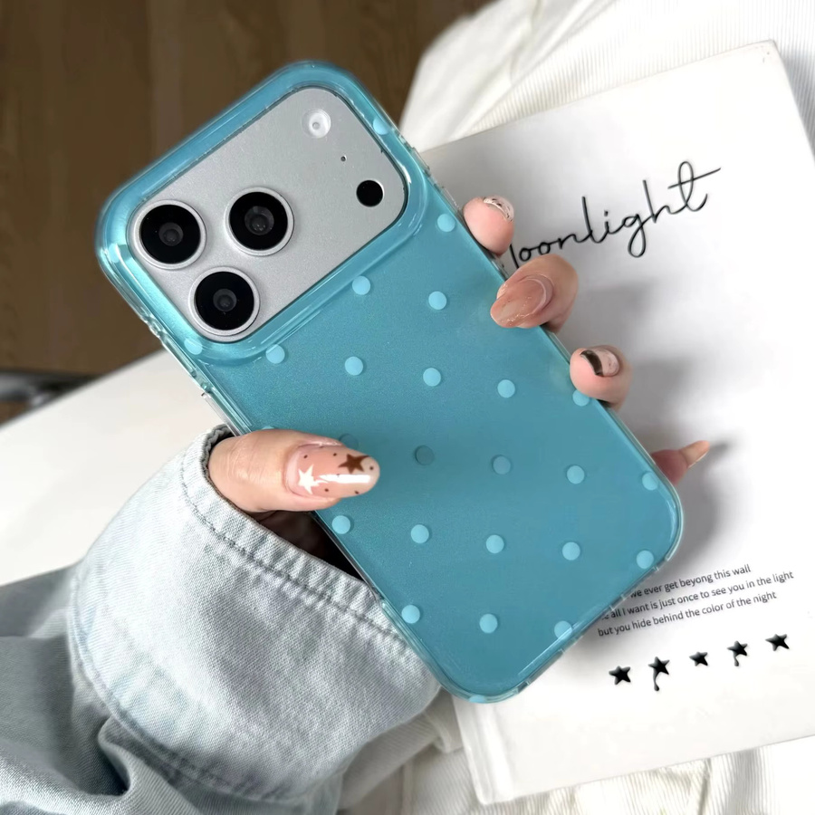 Apple iPhone Hülle mit sommerlichem Wellenpunkt-Muster in Seeblau und Glanzschutz für iPhone 17 16 15 14 Pro Max - Bild 3