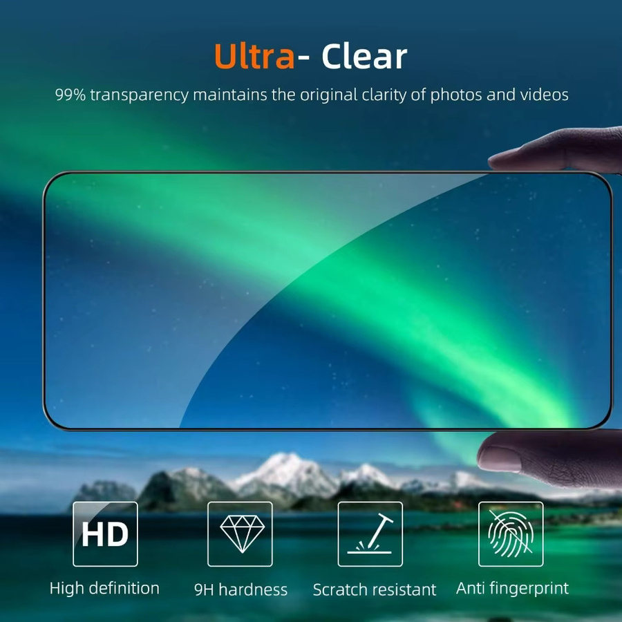 2 Stück Panzerglas Displayschutzfolie für Google Pixel 11 Pro, 11 Pro XL, 10 Pro und 9 Pro, transparent, kompatibel mit Fingerabdruck-Entsperrung - Bild 3