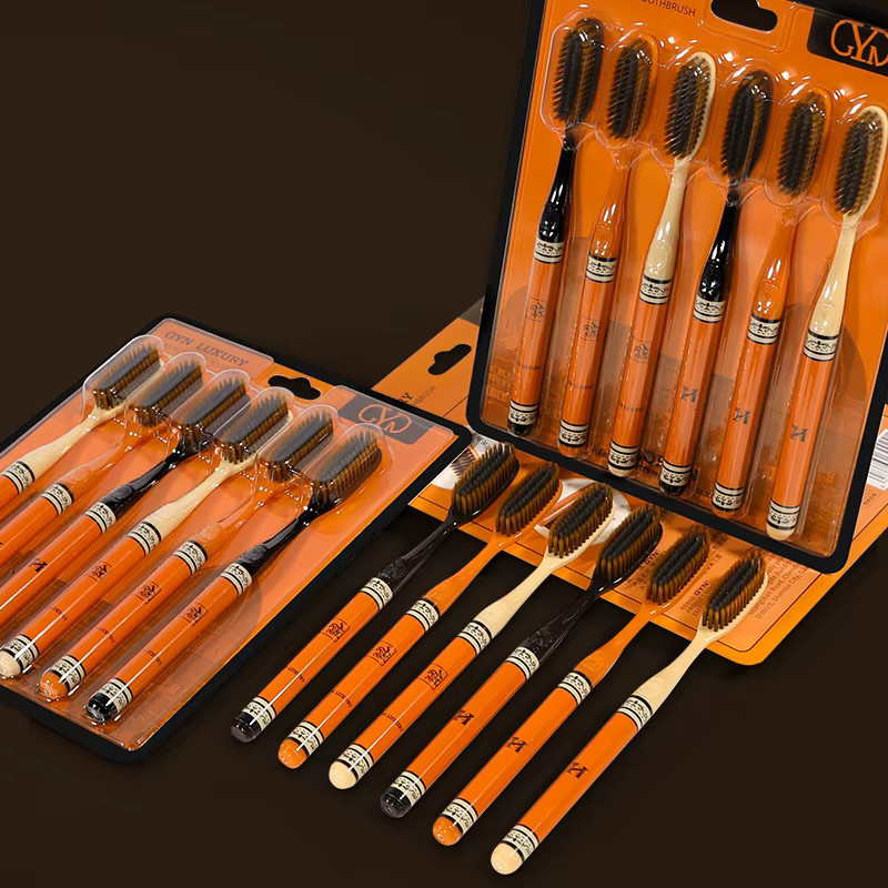 GYN Zahnbürste, 6-teilig, Orange, weiche Borsten - Bild 3