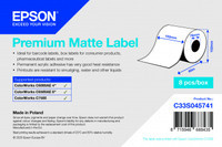 Epson Premium Matt Endlosetiketten mit permanentem Acrylklebstoff, 8 Rollen, Farbe: Weiß, Breite: 10,2 cm, Länge: 60 m, für ColorWorks CW-C6000Ae, CW-C6500Ae, CW-C6500Pe und TM-C7500, TM-C7500G - Bild 1