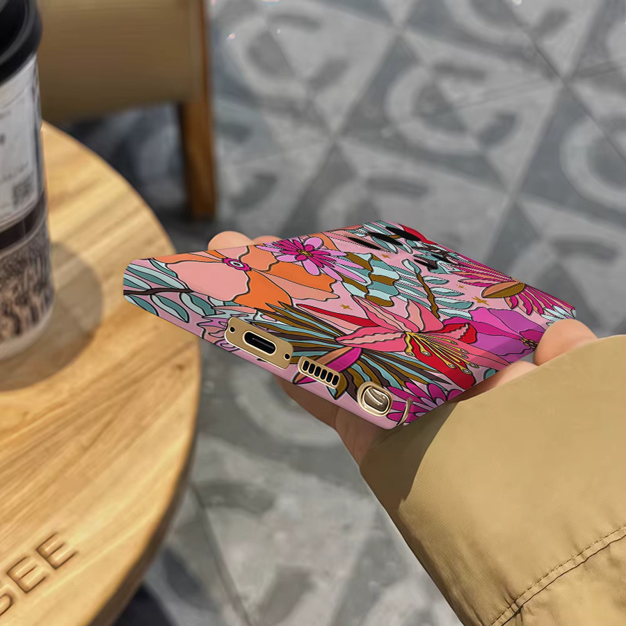 Stoßfeste Doppelschicht Handyhülle mit Boho Tropische Blumen Design für Samsung Galaxy S26 S25 Ultra S24 S23 Ultra Plus, Mehrfarbig - Bild 5
