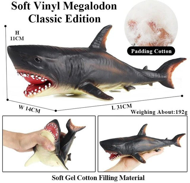 Linyi toy car Megalodon Haifisch-Modell, Meerestier-Modell, grau, ab 3 Jahre - Bild 1